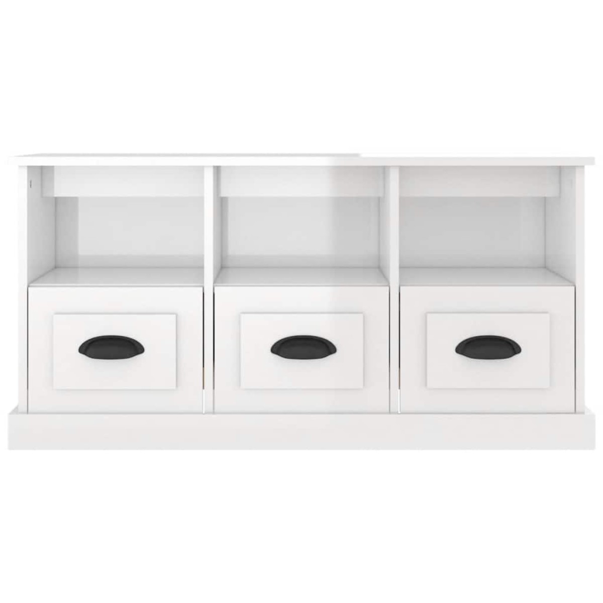 vidaXL Έπιπλο Τηλεόρασης Γυαλ. Λευκό 100x35x50 εκ. Επεξεργασμένο Ξύλο