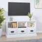 vidaXL Έπιπλο Τηλεόρασης Γυαλ. Λευκό 100x35x50 εκ. Επεξεργασμένο Ξύλο