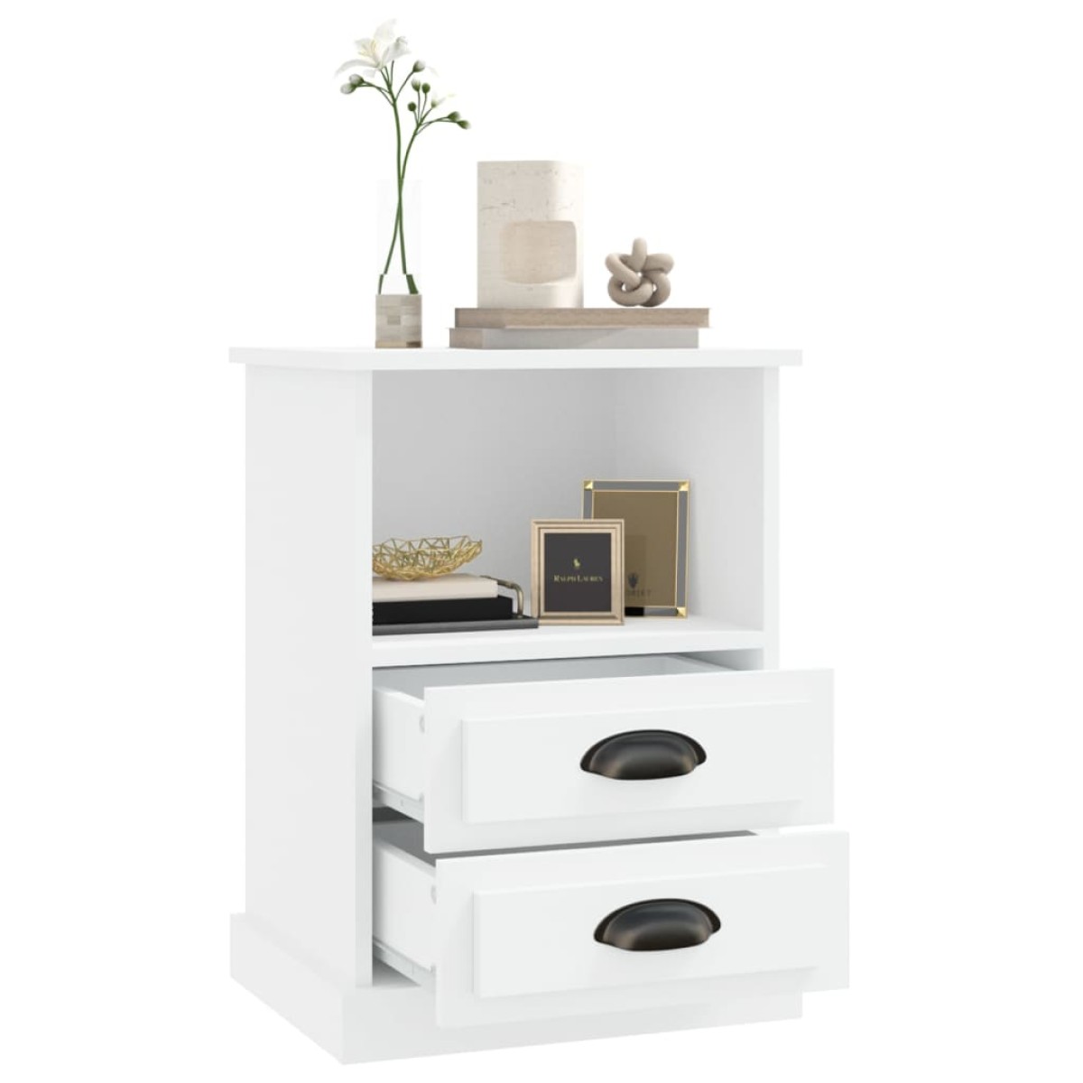 vidaXL Κομοδίνο Λευκό 43 x 36 x 60 εκ.