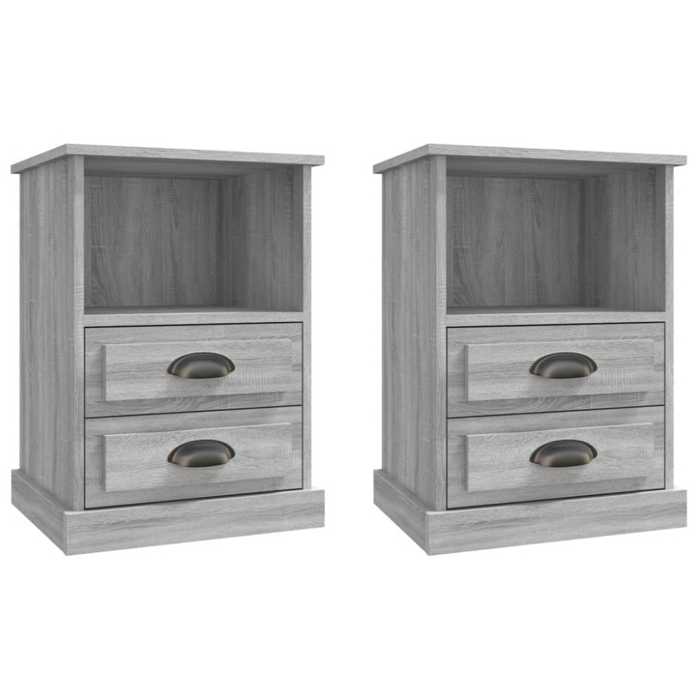 vidaXL Κομοδίνα 2 τεμ. Γκρι Sonoma 43x36x60 εκ.