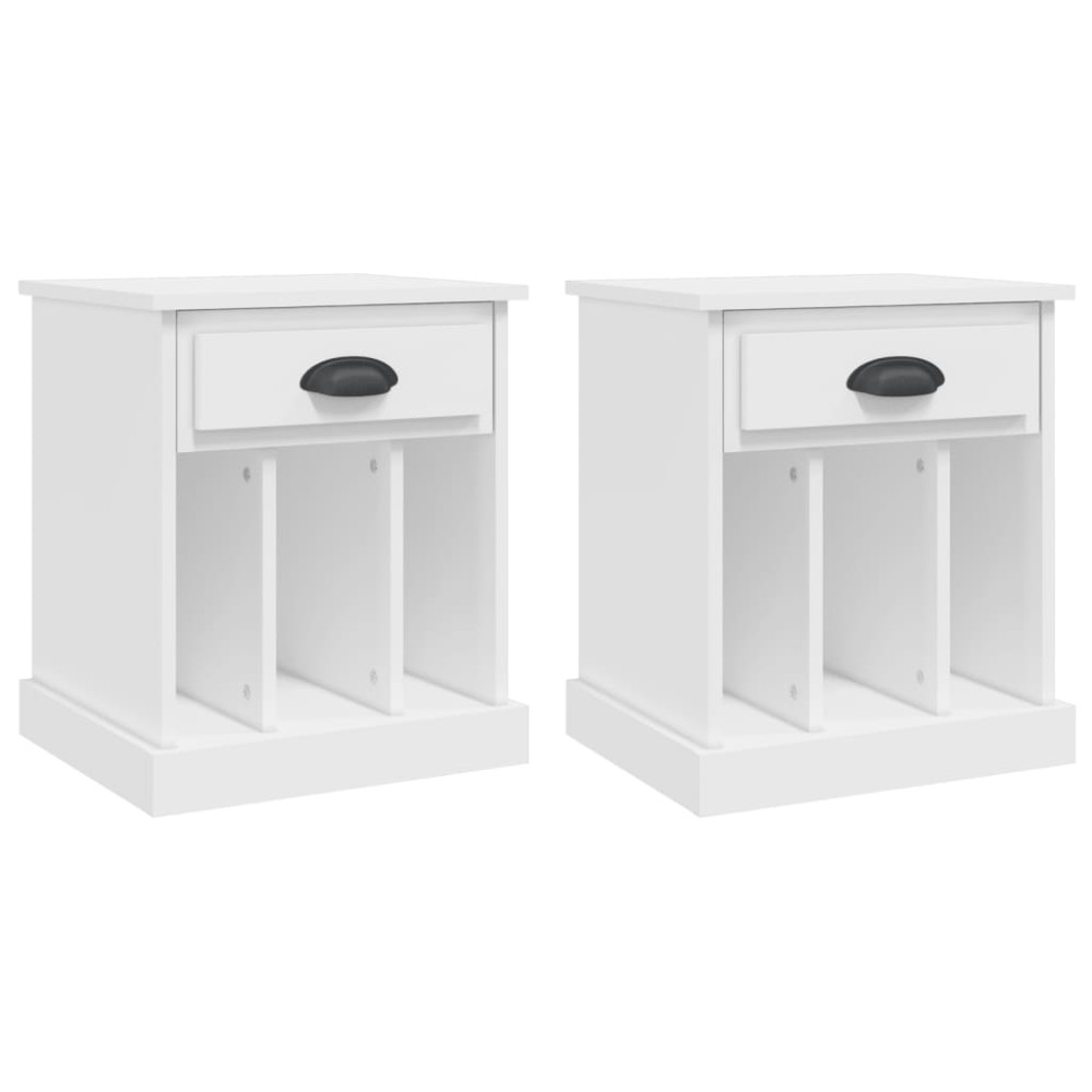 vidaXL Κομοδίνα 2 τεμ. Λευκά 43x36x50 εκ.