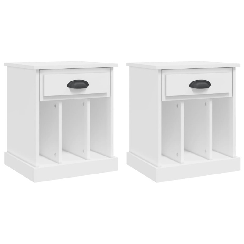 vidaXL Κομοδίνα 2 τεμ. Λευκά 43x36x50 εκ.