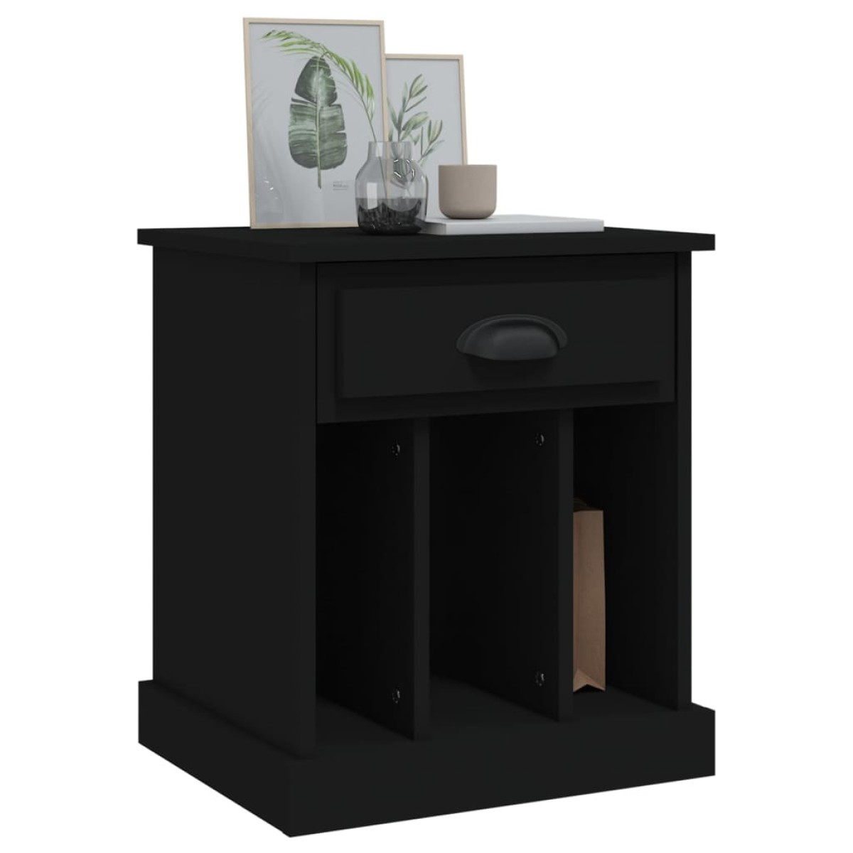 vidaXL Κομοδίνο Μαύρο 43x36x50 εκ.