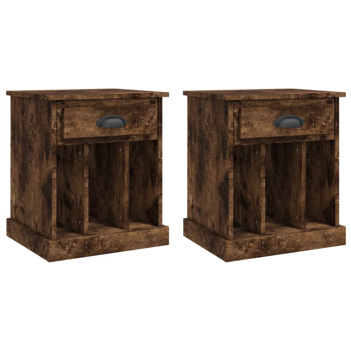 vidaXL Κομοδίνα 2 τεμ. Καπνιστή Δρυς 43x36x50 εκ.
