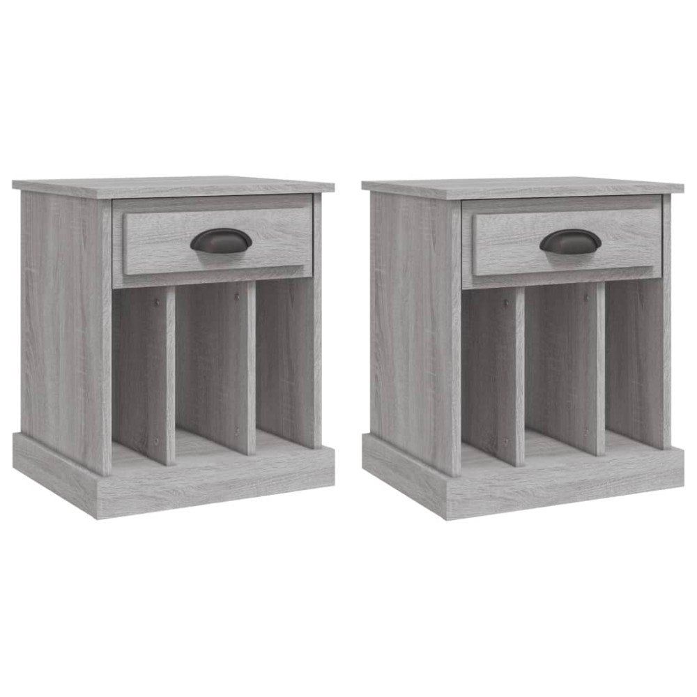 vidaXL Κομοδίνα 2 Τεμ. Γκρι Sonoma 43x36x50 εκ.