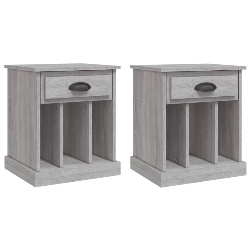 vidaXL Κομοδίνα 2 Τεμ. Γκρι Sonoma 43x36x50 εκ.