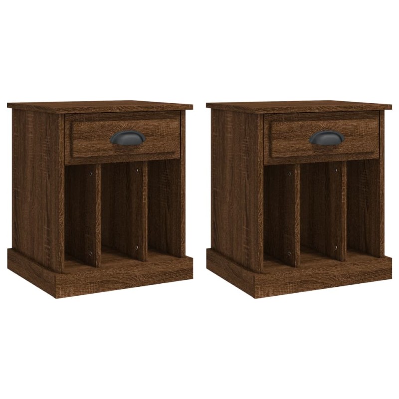 vidaXL Κομοδίνα 2 τεμ. Καφέ Δρυς 43x36x50 εκ.