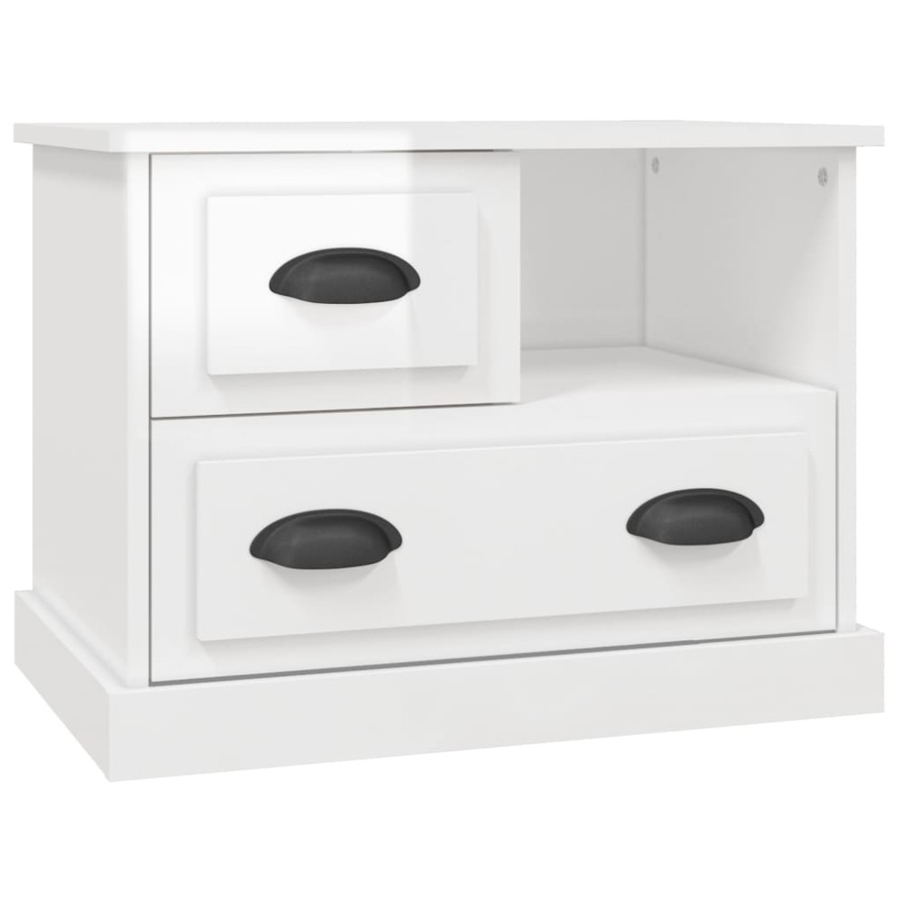 vidaXL Κομοδίνα Γυαλιστερό Λευκό 60x39x45 εκ.