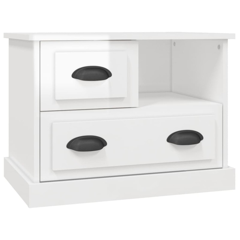 vidaXL Κομοδίνα Γυαλιστερό Λευκό 60x39x45 εκ.