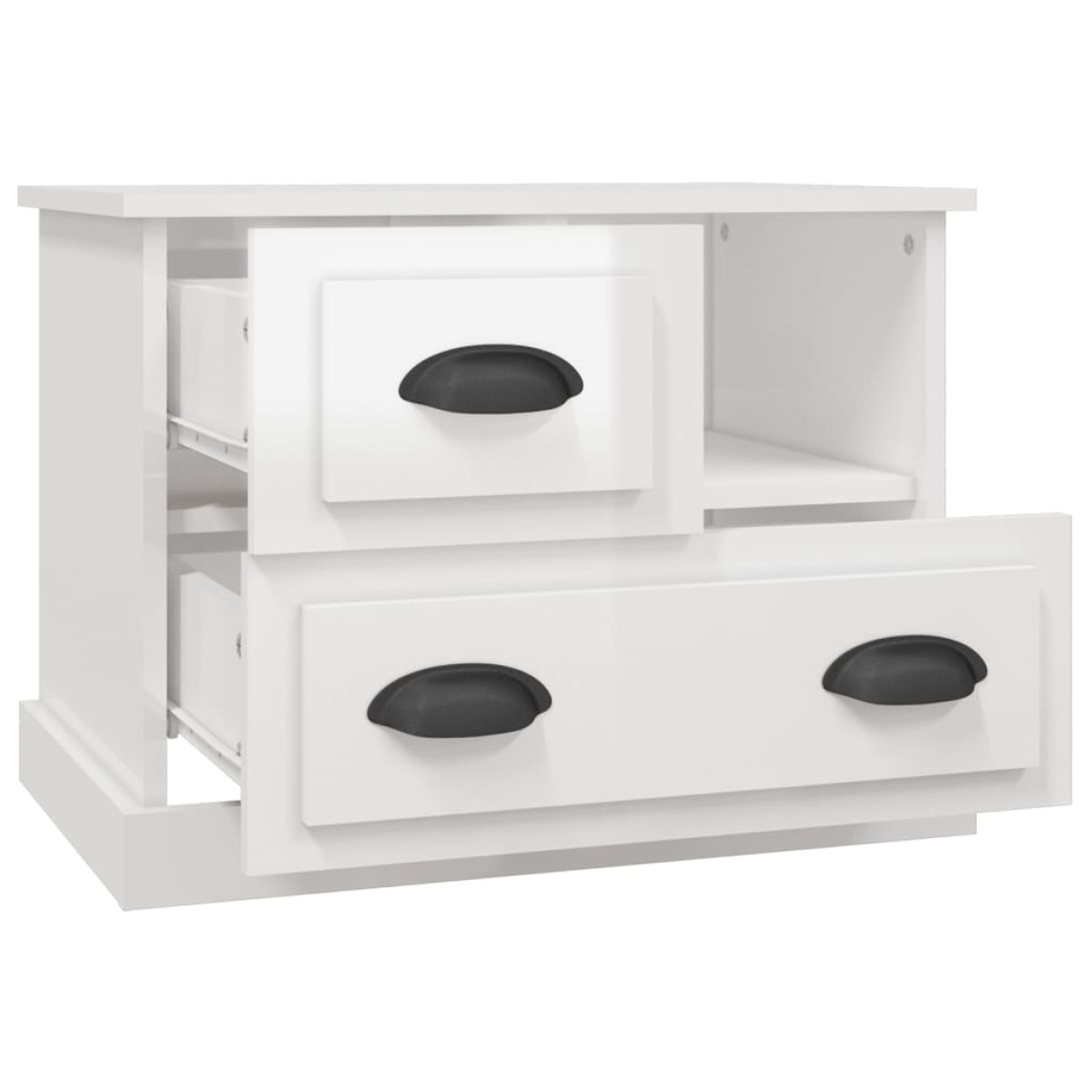 vidaXL Κομοδίνα Γυαλιστερό Λευκό 60x39x45 εκ.