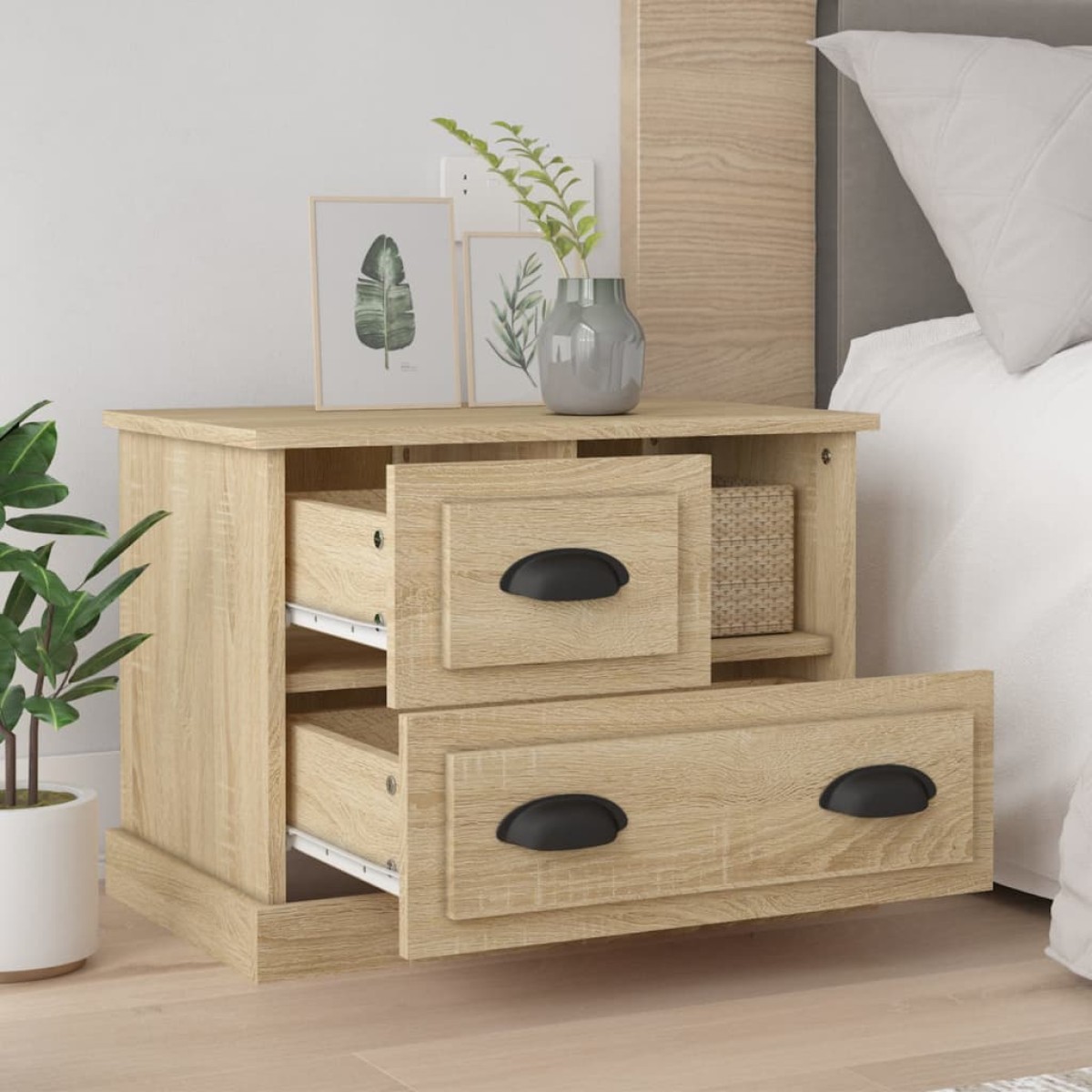 vidaXL Κομοδίνο Sonoma Δρυς 60 x 39 x 45 εκ.