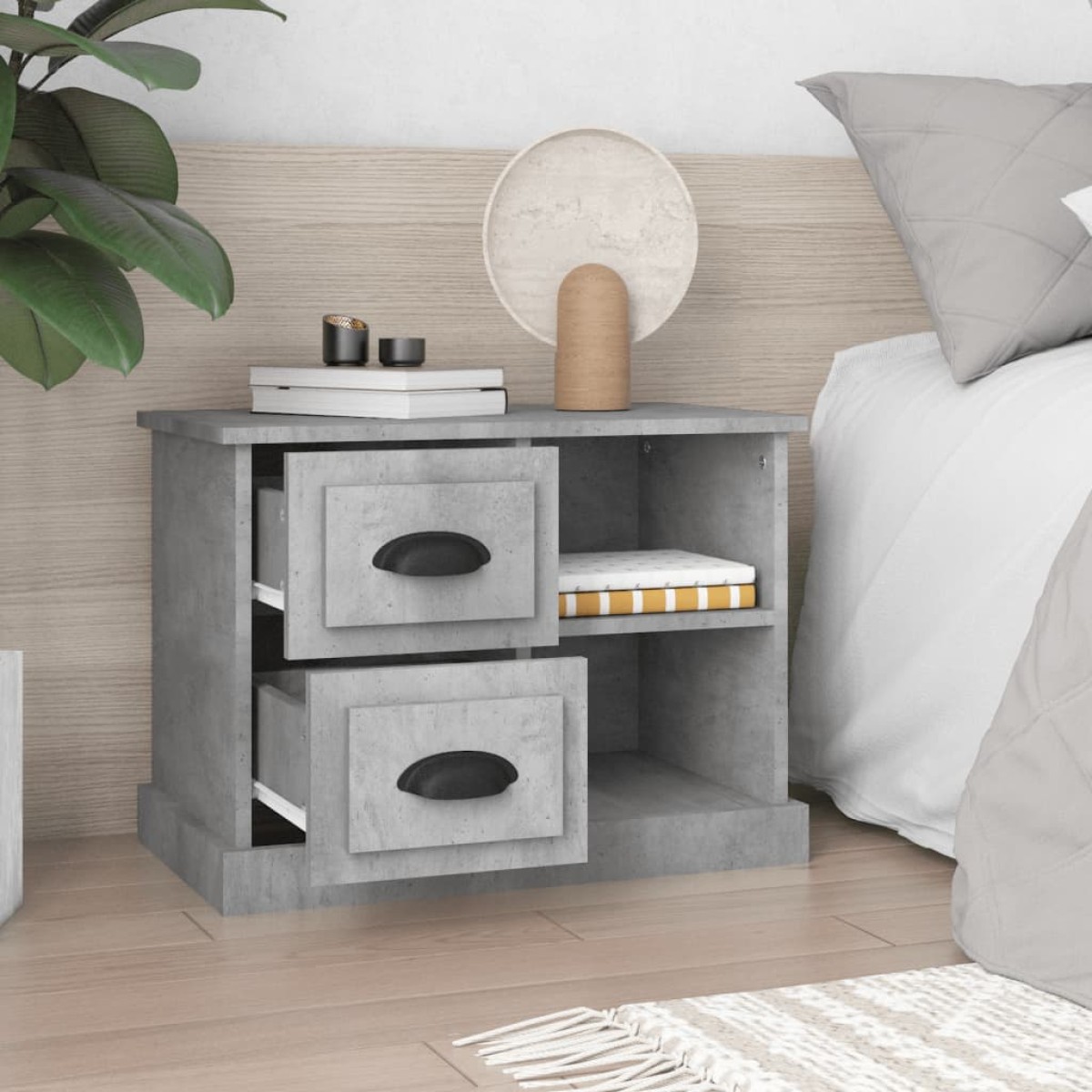 vidaXL Κομοδίνο Γκρι Σκυροδέματος 60 x 35,5 x 45 εκ.