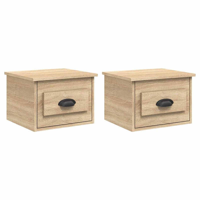 vidaXL Κομοδίνα Επιτοίχια 2 τεμ. Sonoma Δρυς 41,5 x 36 x 28 εκ.
