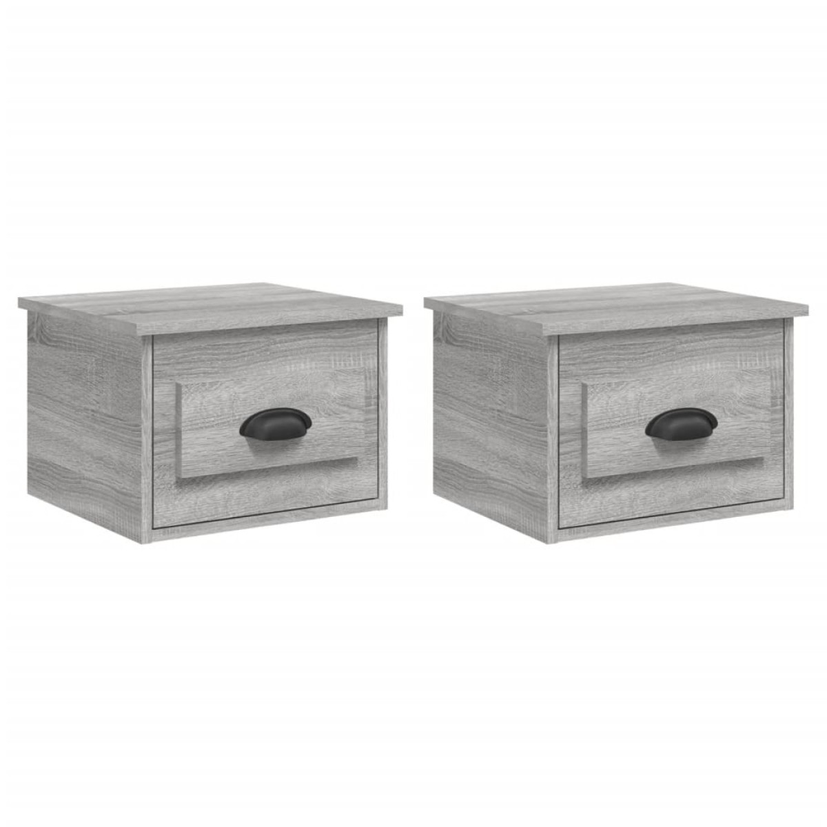 vidaXL Κομοδίνα Επιτοίχια 2 τεμ. Γκρι Sonoma 41,5 x 36 x 28 εκ.