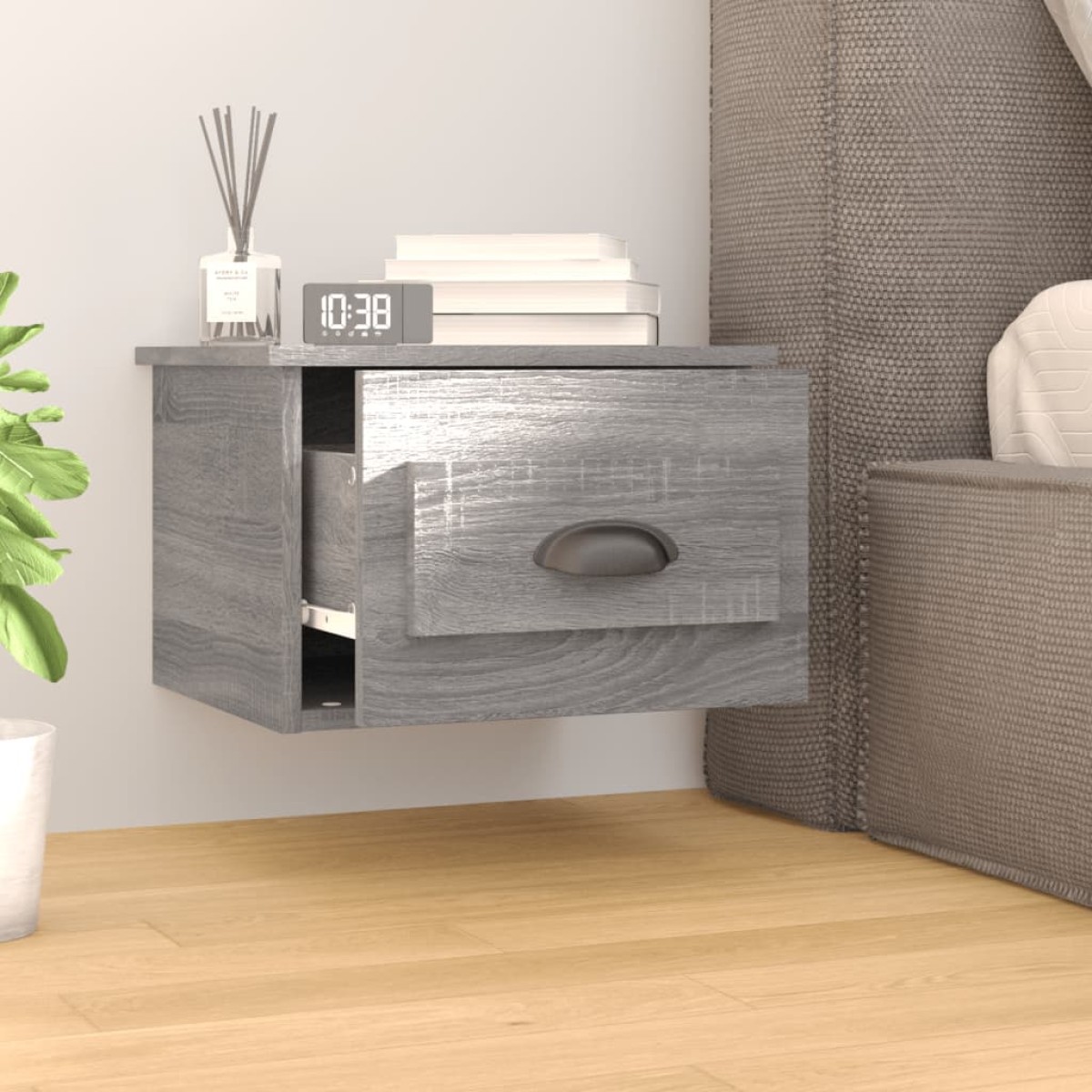 vidaXL Κομοδίνα Επιτοίχια 2 τεμ. Γκρι Sonoma 41,5 x 36 x 28 εκ.