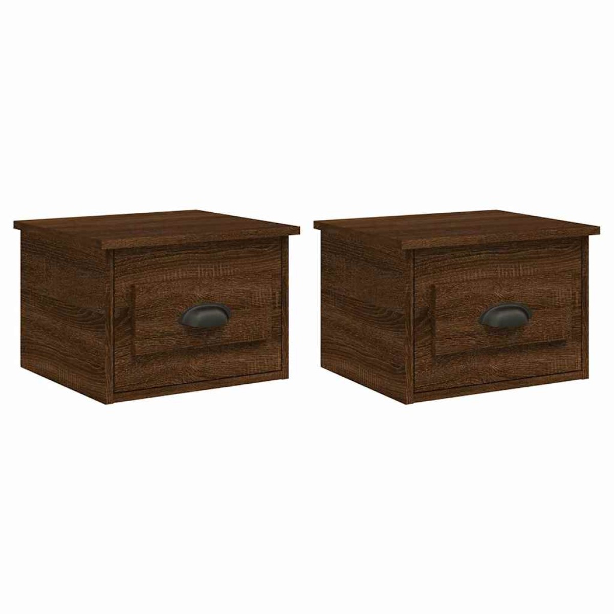 vidaXL Κομοδίνα Επιτοίχια 2 τεμ. Καφέ Δρυς 41,5x36x28 εκ.