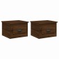 vidaXL Κομοδίνα Επιτοίχια 2 τεμ. Καφέ Δρυς 41,5x36x28 εκ.