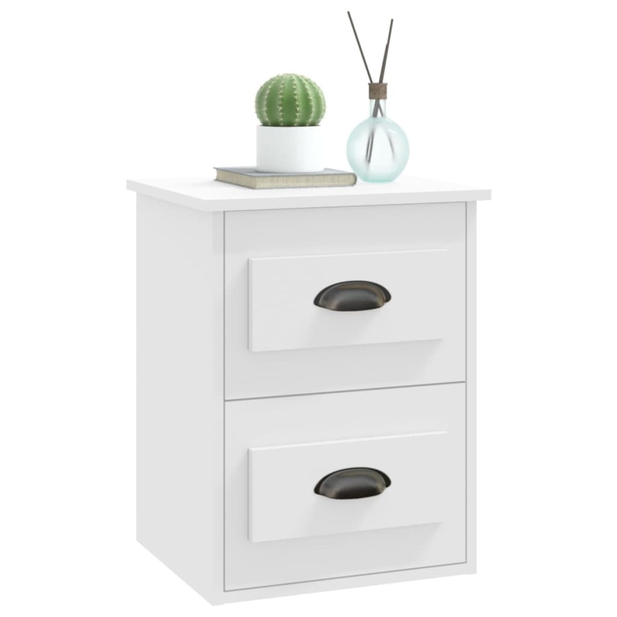 vidaXL Κομοδίνο Επιτοίχιο Λευκό 41,5 x 36 x 53 εκ.