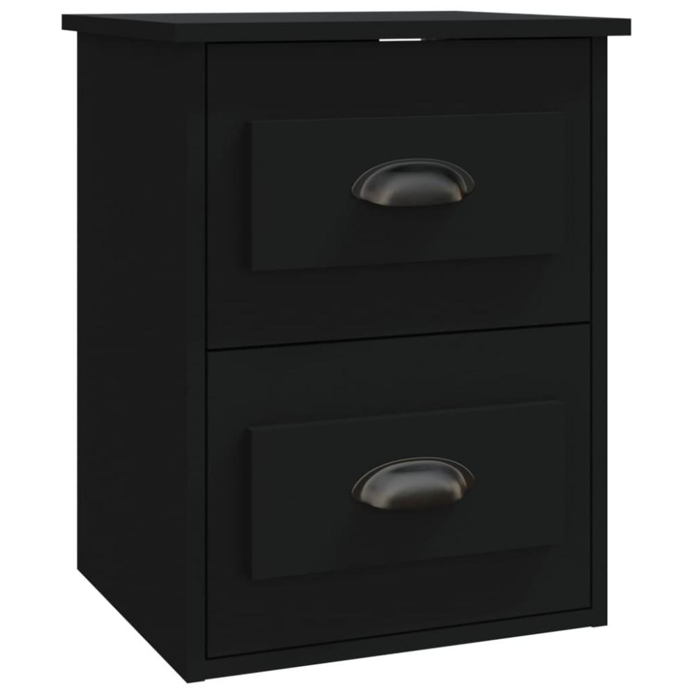 vidaXL Κομοδίνο Επιτοίχιο Μαύρο 41,5x36x53 εκ.