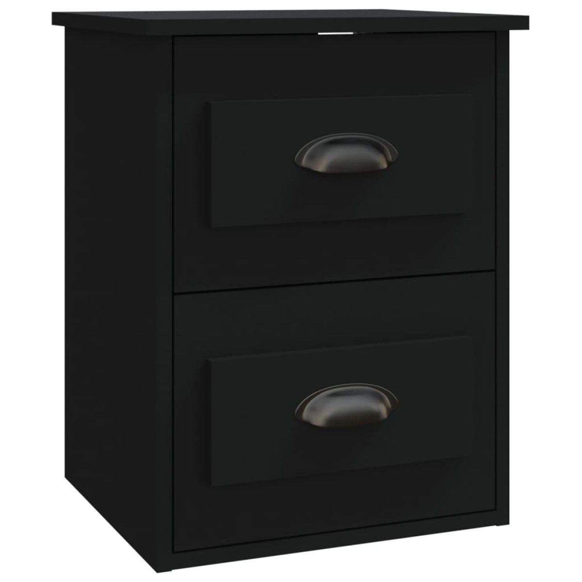 vidaXL Κομοδίνο Επιτοίχιο Μαύρο 41,5x36x53 εκ.