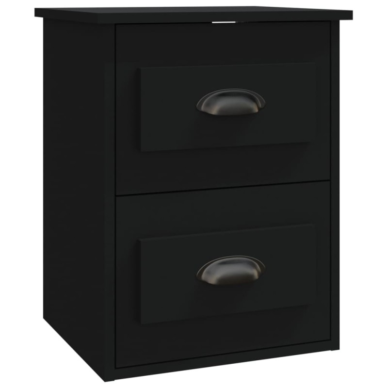 vidaXL Κομοδίνο Επιτοίχιο Μαύρο 41,5x36x53 εκ.