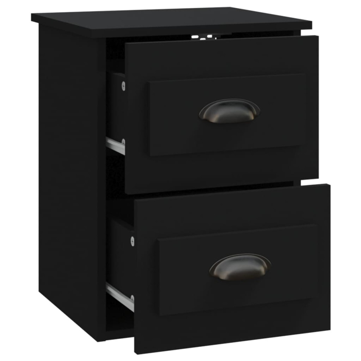 vidaXL Κομοδίνο Επιτοίχιο Μαύρο 41,5x36x53 εκ.