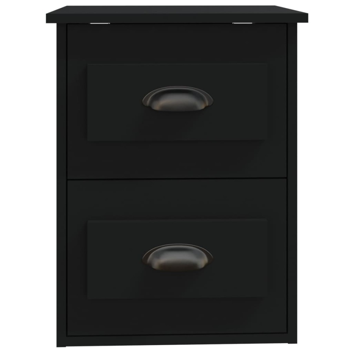 vidaXL Κομοδίνο Επιτοίχιο Μαύρο 41,5x36x53 εκ.