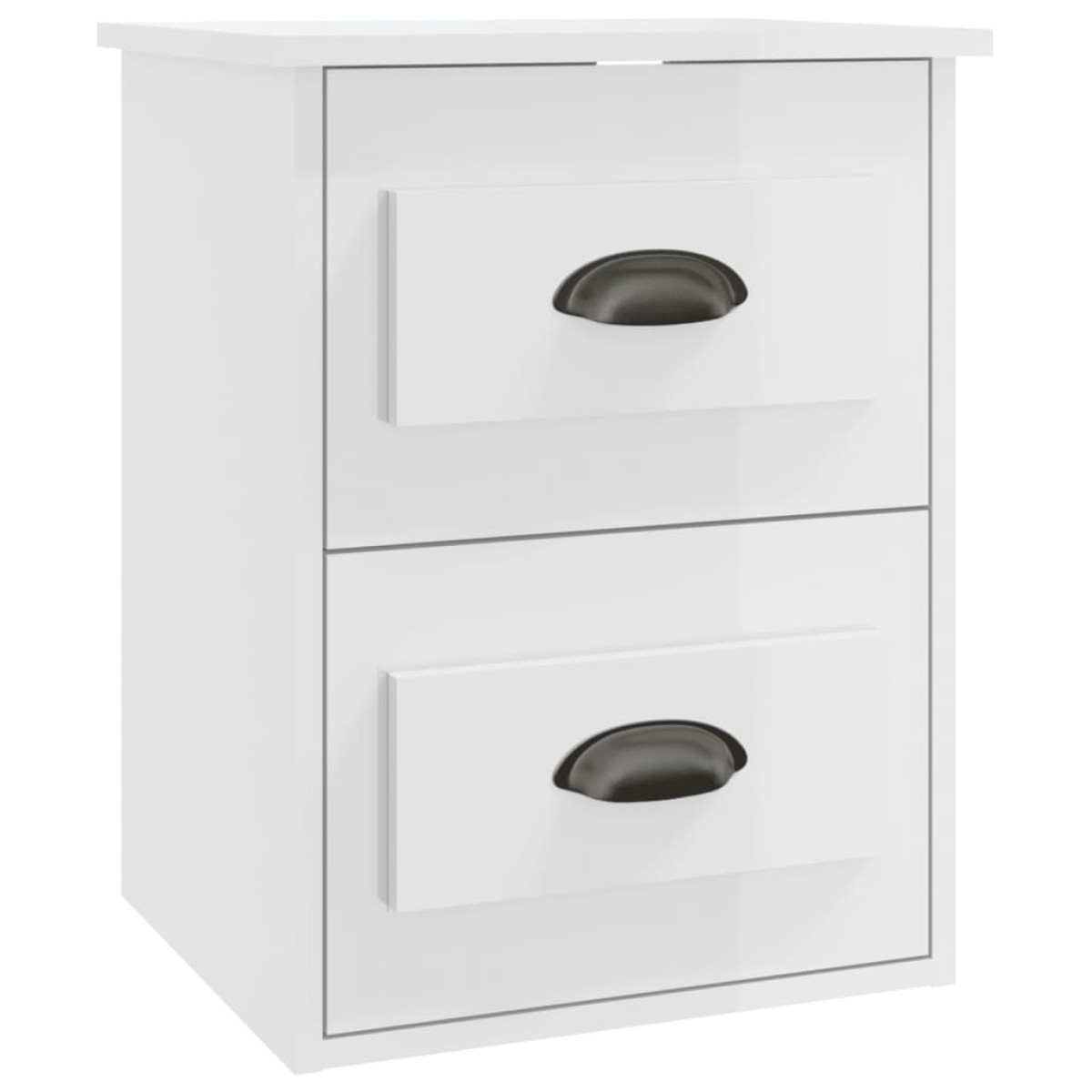 vidaXL Κομοδίνο Επιτοίχιο Γυαλιστερό Λευκό 41,5 x 36 x 53 εκ.