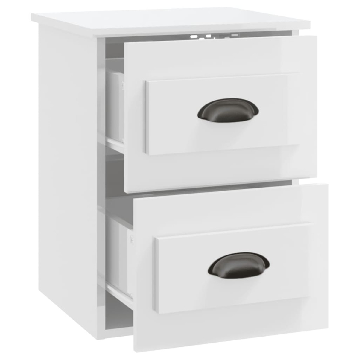 vidaXL Κομοδίνο Επιτοίχιο Γυαλιστερό Λευκό 41,5 x 36 x 53 εκ.