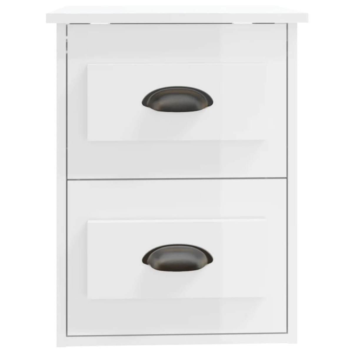 vidaXL Κομοδίνο Επιτοίχιο Γυαλιστερό Λευκό 41,5 x 36 x 53 εκ.