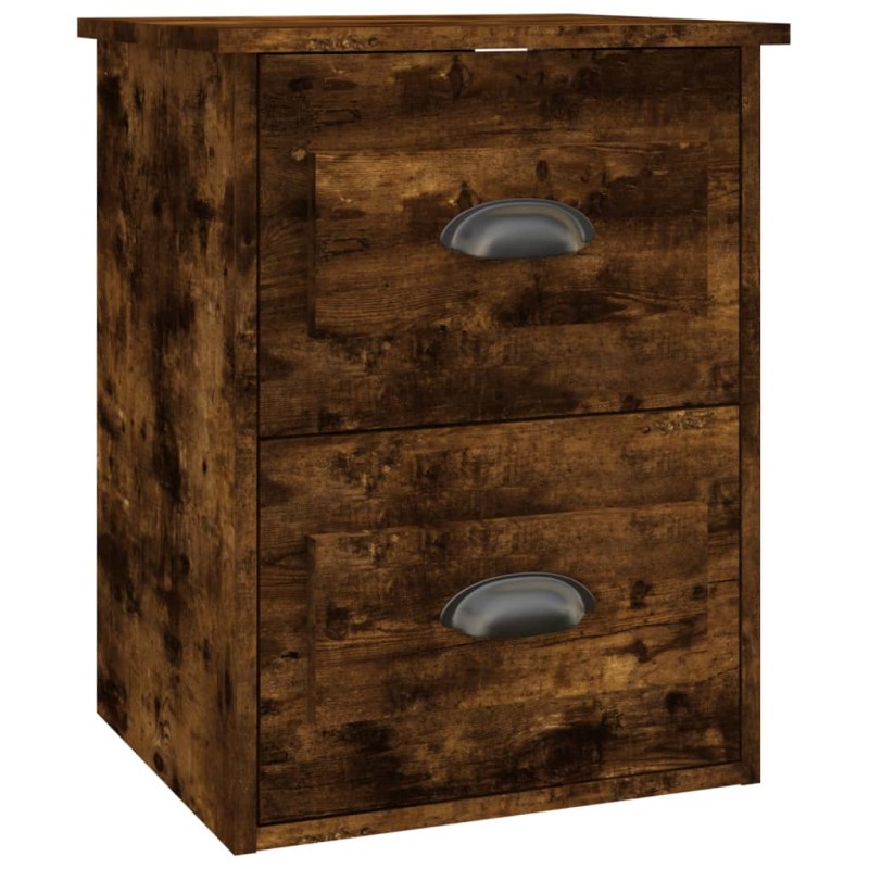 vidaXL Κομοδίνο Επιτοίχιο Καπνιστή Δρυς 41,5x36x53 εκ.