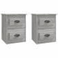 vidaXL Κομοδίνα Επιτοίχια 2 τεμ. Γκρι Sonoma 41,5x36x53 εκ.