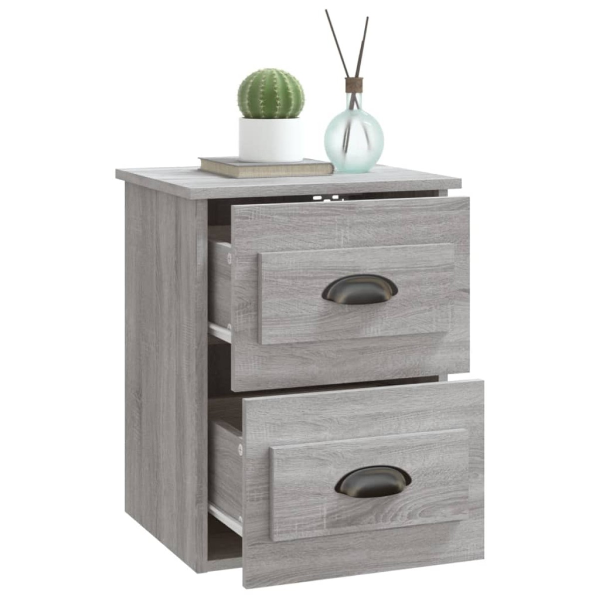 vidaXL Κομοδίνα Επιτοίχια 2 τεμ. Γκρι Sonoma 41,5x36x53 εκ.