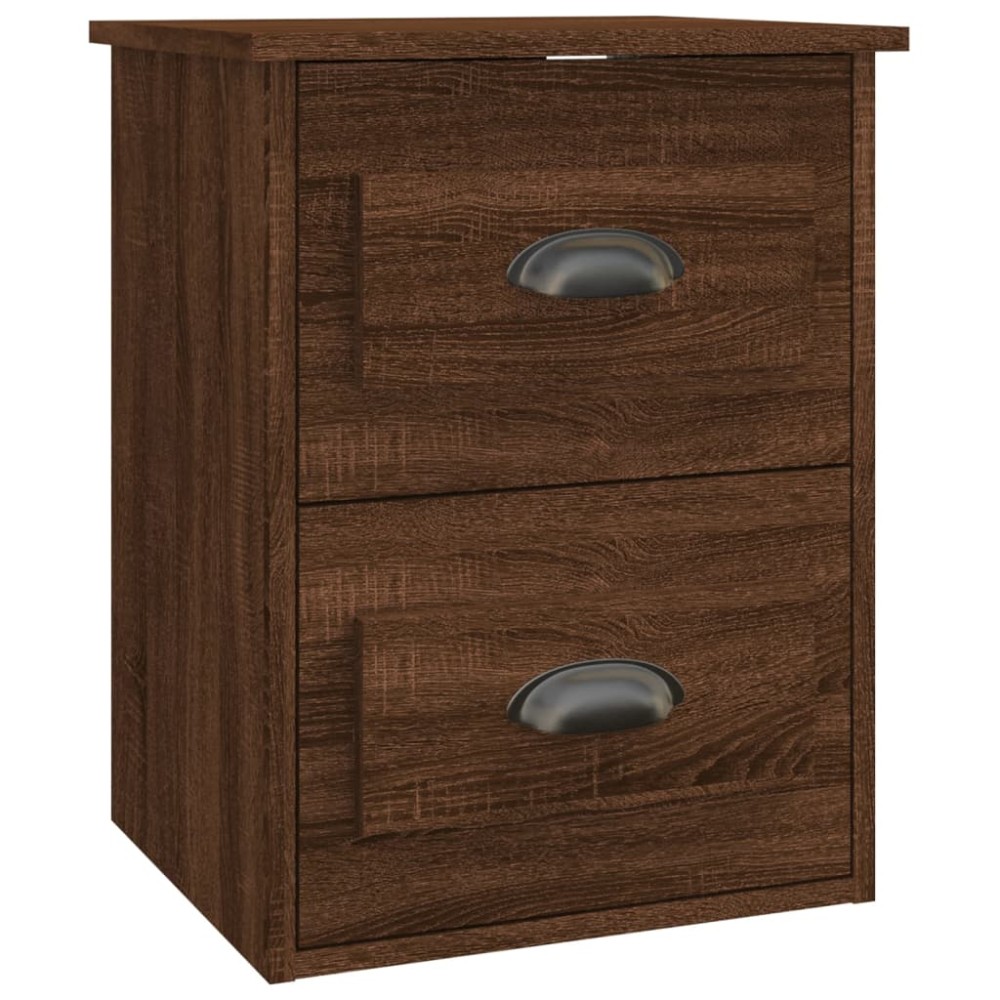 vidaXL Κομοδίνο Επιτοίχιο Καφέ Δρυς 41,5 x 36 x 53 εκ.