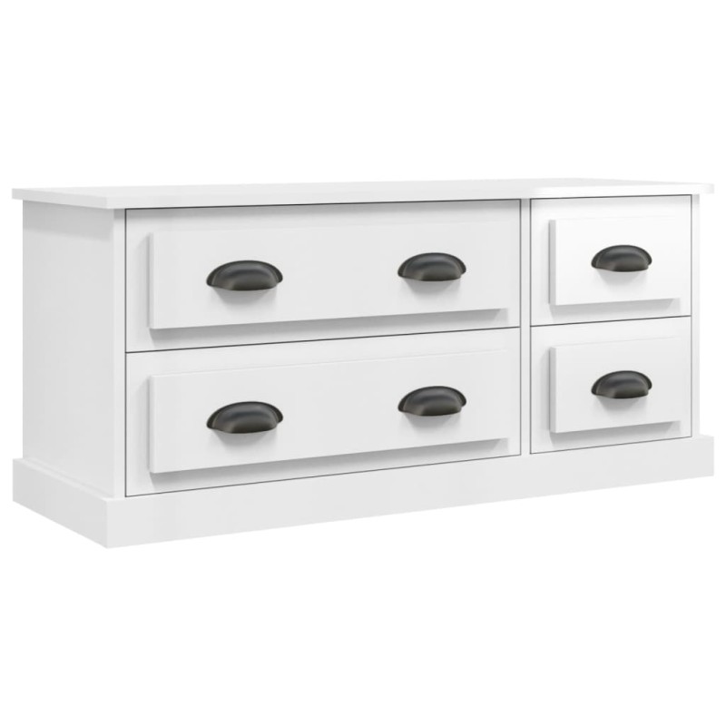 vidaXL Έπιπλο Τηλεόρασης Γυαλ. Λευκό 100x35,5x45εκ. Επεξεργασμένο Ξύλο