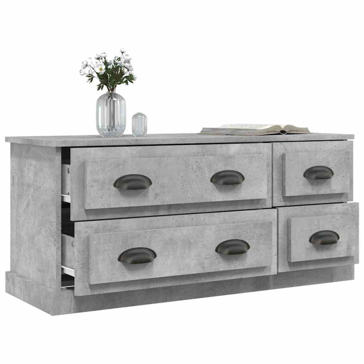 vidaXL Έπιπλο Τηλεόρασης Γκρι Σκυρ. 100x35,5x45 εκ. Επεξ. Ξύλο