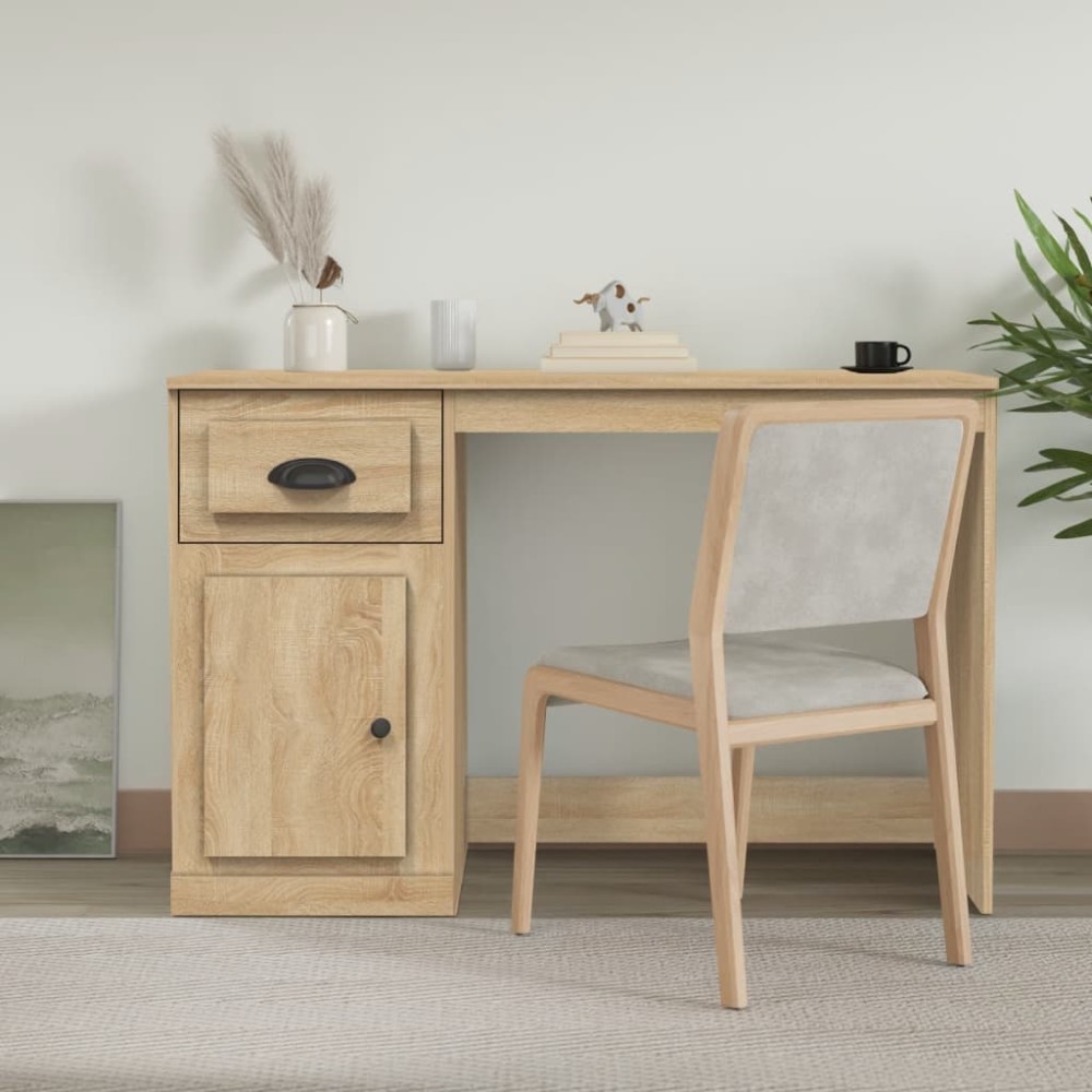 vidaXL Γραφείο με Συρτάρι Sonoma δρυς 115x50x75 εκ. Επεξεργασμένο Ξύλο