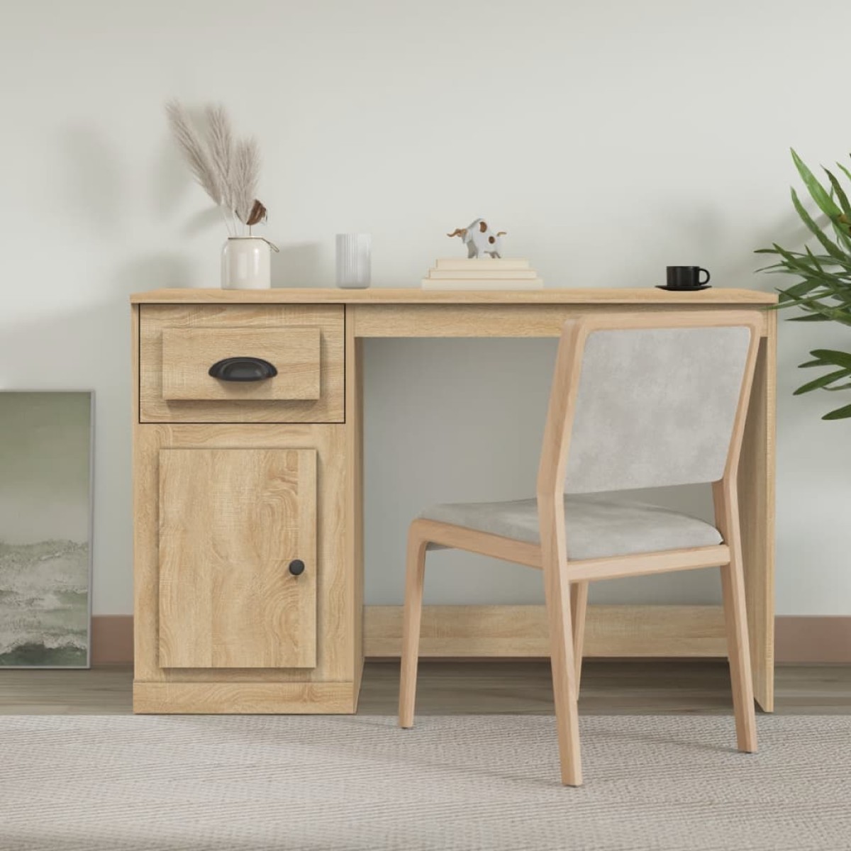 vidaXL Γραφείο με Συρτάρι Sonoma δρυς 115x50x75 εκ. Επεξεργασμένο Ξύλο