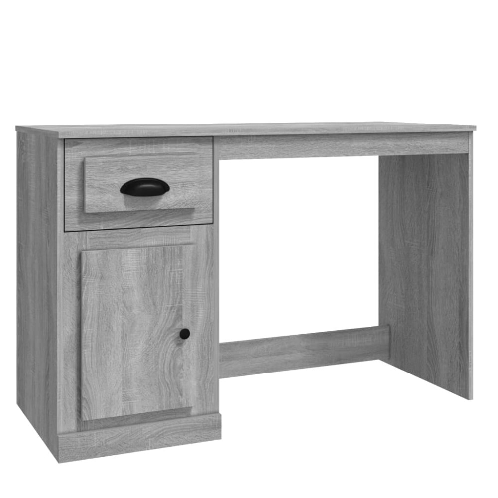vidaXL Γραφείο με Συρτάρι Γκρι Sonoma 115x50x75 εκ. Επεξεργασμένο Ξύλο