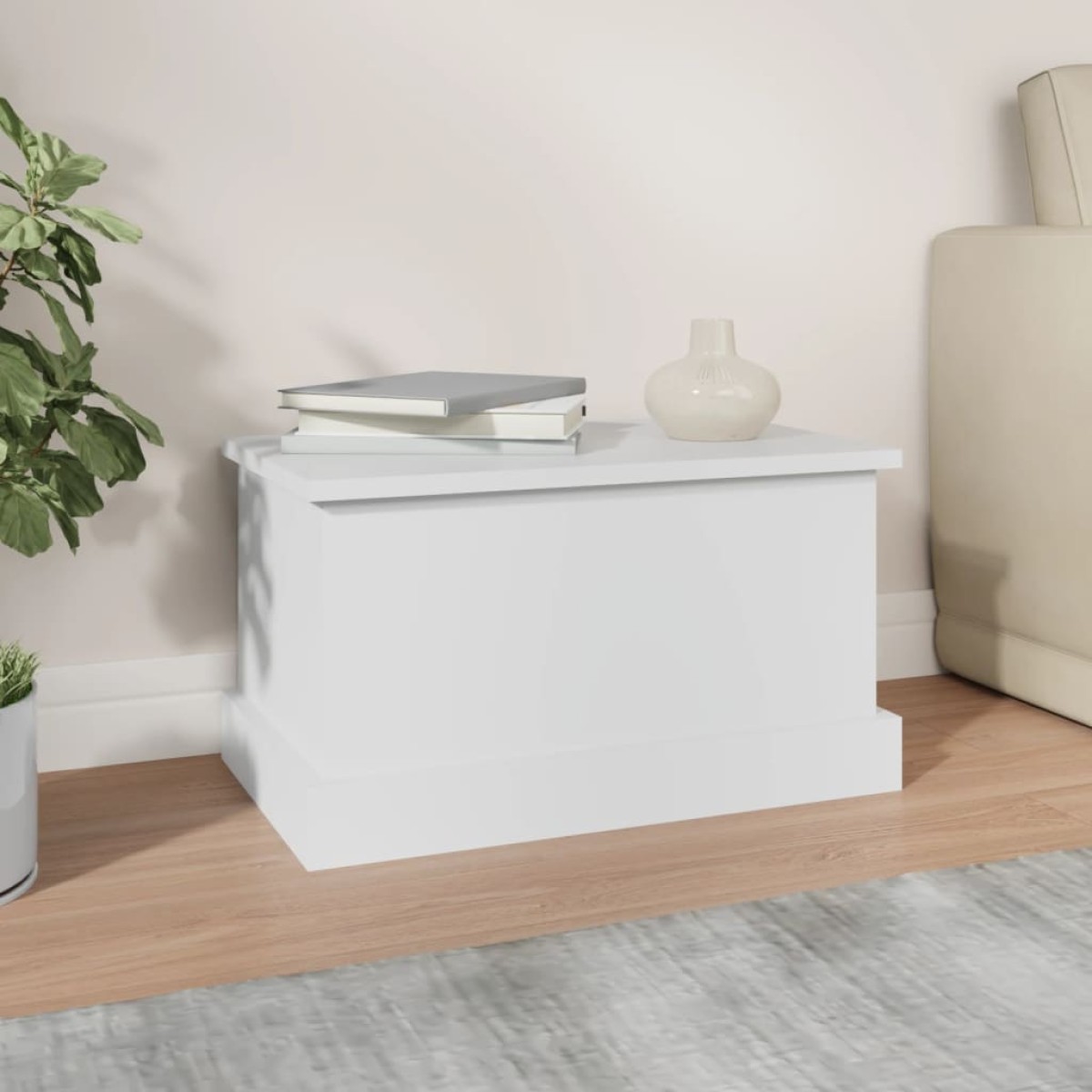 vidaXL Κουτί Αποθήκευσης Λευκό 50 x 30 x 28 εκ. από Επεξεργασμένο Ξύλο