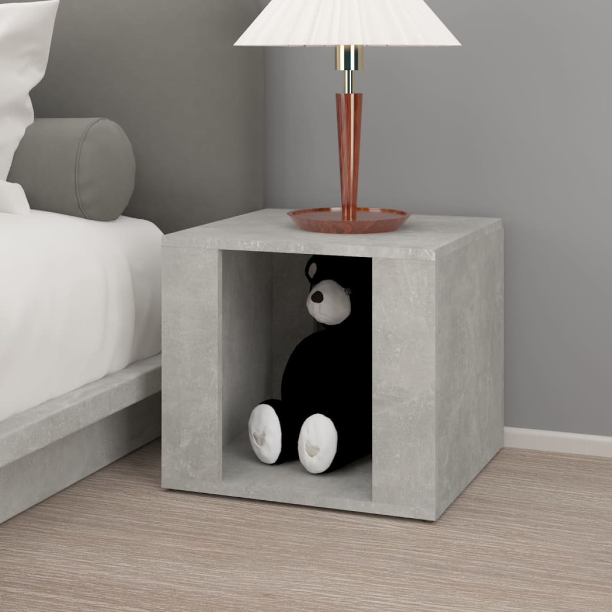 vidaXL Κομοδίνο Γκρι Σκυρ. 41x40x36 εκ. από Επεξεργασμένο Ξύλο