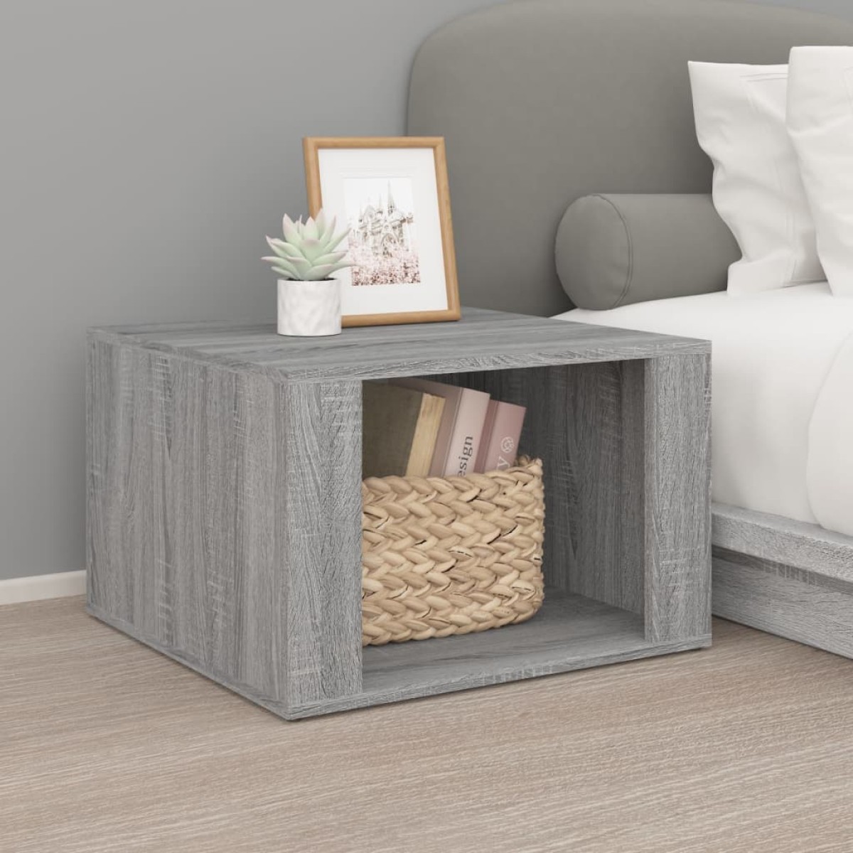 vidaXL Κομοδίνο Γκρι Sonoma 57x55x36 εκ. από Επεξεργασμένο Ξύλο
