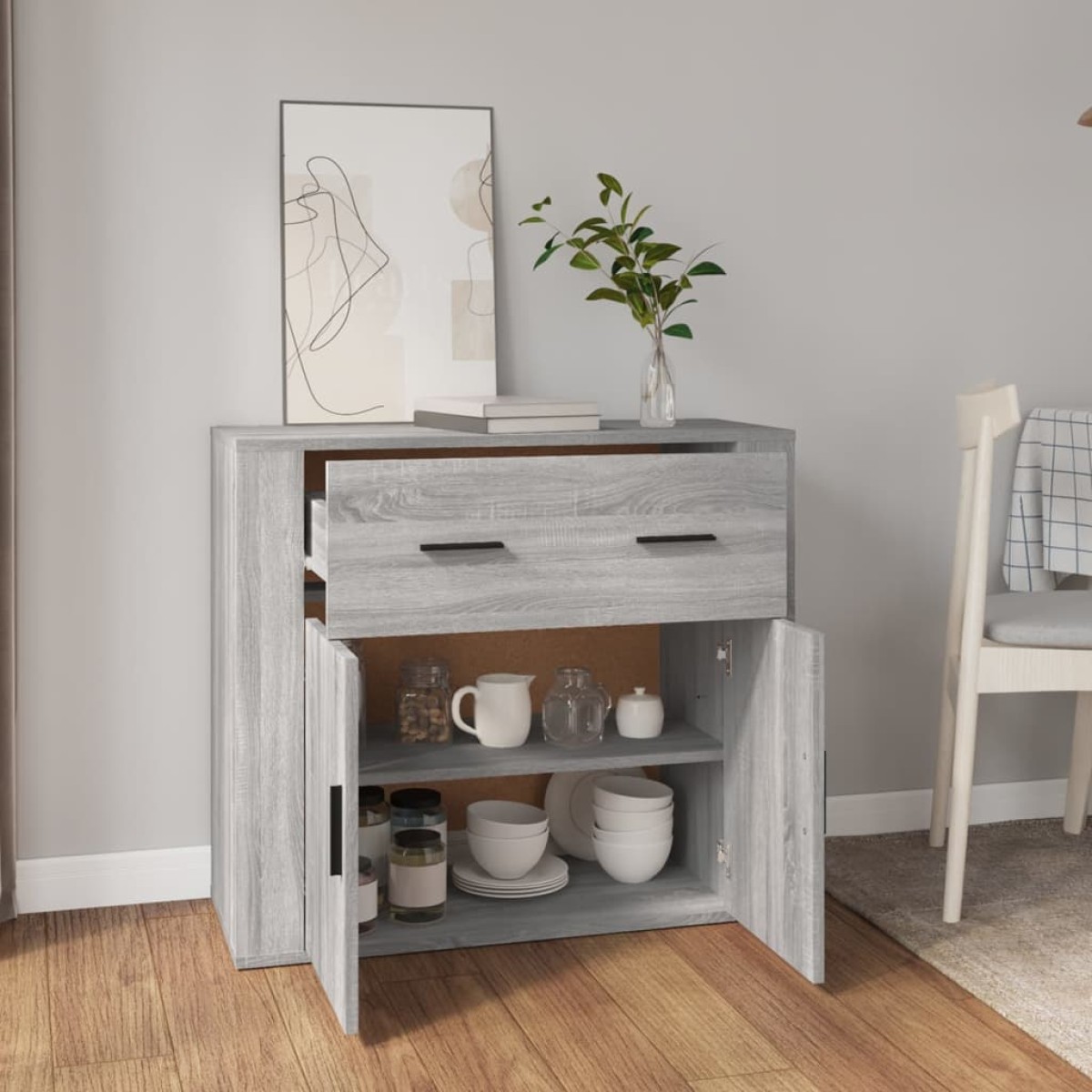 vidaXL Ντουλάπι Γκρι Sonoma 80x33x70 εκ. από Επεξεργασμένο Ξύλο