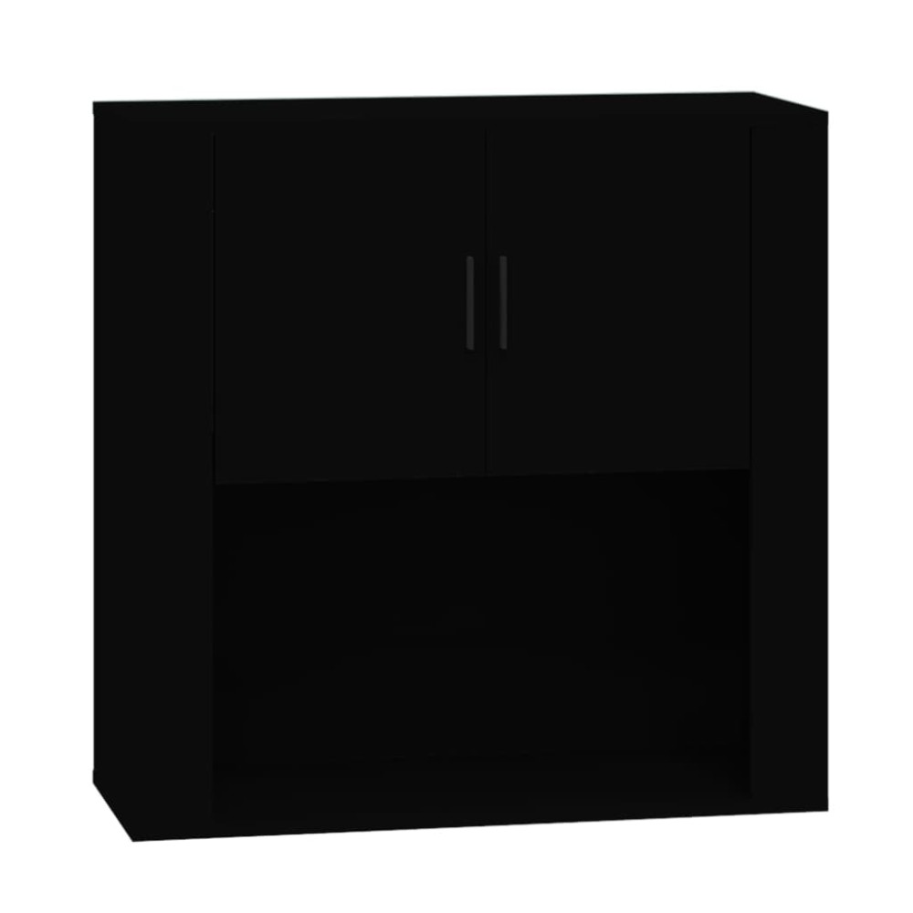 vidaXL Ντουλάπι Τοίχου Μαύρο 80x33x80 εκ. Επεξεργασμένο Ξύλο