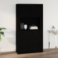 vidaXL Ντουλάπι Τοίχου Μαύρο 80x33x80 εκ. Επεξεργασμένο Ξύλο