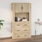 vidaXL Ντουλάπι Τοίχου Sonoma Δρυς 80x33x80 εκ. Επεξεργασμένο Ξύλο