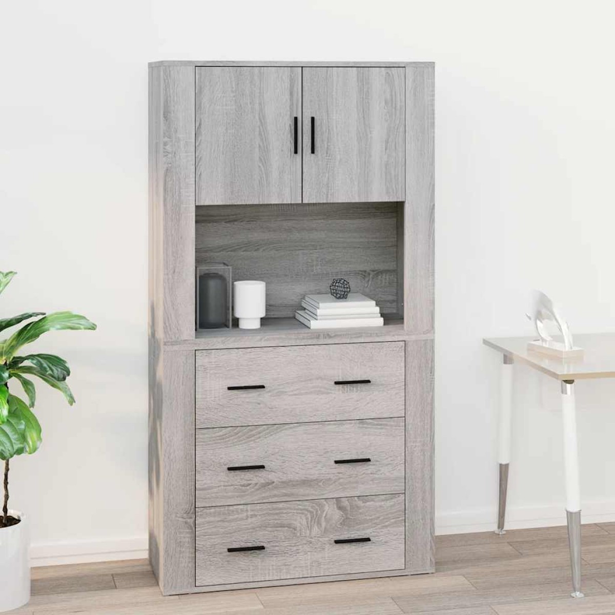 vidaXL Ντουλάπι Τοίχου Γκρι Sonoma 80x33x80 εκ. Επεξεργασμένο Ξύλο
