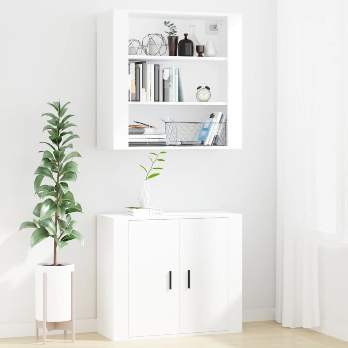 vidaXL Ντουλάπι Τοίχου Λευκό 80x33x80 εκ. από Επεξεργασμένο Ξύλο