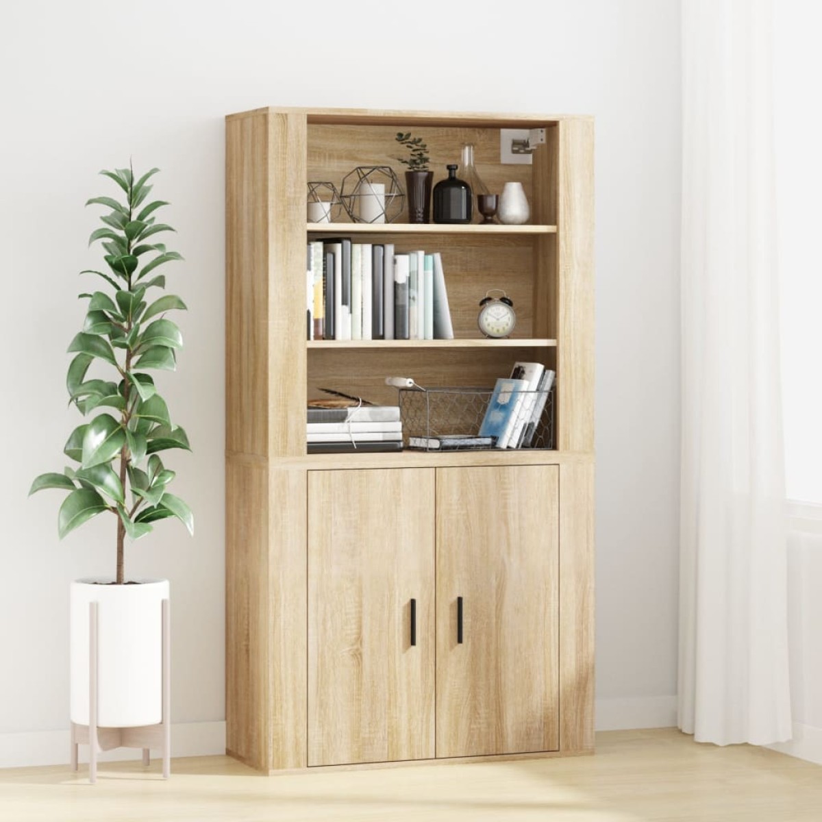 vidaXL Ντουλάπι Τοίχου Sonoma Δρυς 80x33x80 εκ. Επεξεργασμένο Ξύλο