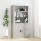 vidaXL Ντουλάπι Τοίχου Γκρι Σκυρ. 80x33x80 εκ. Επεξεργασμένο Ξύλο